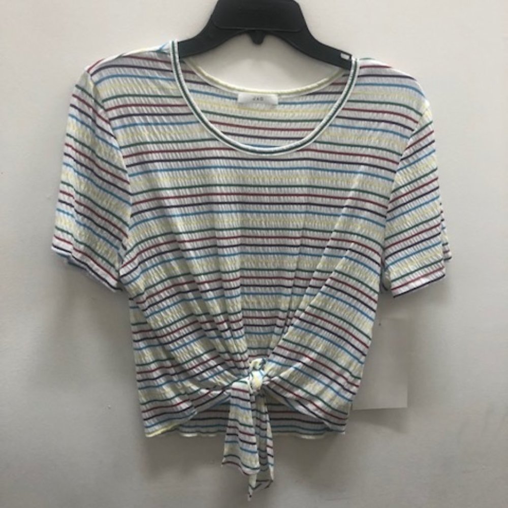 medium smocked t-shirt with stripes and front knot